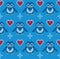 Seamless penguin knitting background