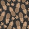 Seamless Pineapple Pattern with flowers