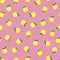 Seamless pink background with yellow apples. Autumnal seasonal background, school. pattern for design