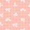 Seamless pink floral pattern, roses and circles, vintage illustration.
