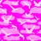 Seamless pink pattern. Light silhouettes of flying birds on a background of light pink clouds.