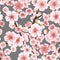 Seamless pink Sakura flowering cherry. EPS 10