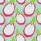 Seamless pitaya fruit pattern. Vector illustration for menu, wallpapers and scrapbooks.