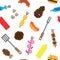 Seamless pixel barbecue meat pattern