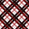 Seamless plaid check pattern in red, white and black.