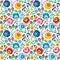 Seamless Polish folk art floral pattern - wzory lowickie, wycinanki