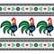 Seamless Polish folk art pattern with roosters - Wzory lowickie, Wycinanka