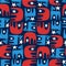 Seamless political election pattern of donkey and elephant.