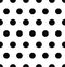 Seamless polka dot pattern in triangular arrangement. Black dots on white background. Vector illustration