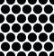 Seamless polka dot pattern in triangular arrangement. Black dots on white background. Vector illustration