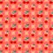 Seamless Polkadot Cherry Fruit Pattern, Print Fabric Pattern, Vector Illustration EPS 10.