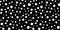 Seamless polkadot pattern made of playful hand drawn white paint polka dot circles or snow spots on black background