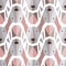 Seamless polygonal pattern with bullterrier head.