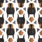 Seamless polygonal pattern with doberman head.