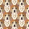 Seamless polygonal pattern with welsh corgi head.