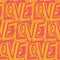 Seamless pop art pattern, repeating doodle LOVE lettering for Va