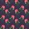 Seamless poppy bloom pattern background