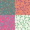 Seamless poppy blossom pattern background, set