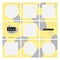 Seamless posts vector templates for social media blog. Abstract yellow gray organic shapes backgrounds