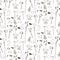 Seamless prehistorical pattern in cartoon style