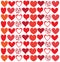 Seamless pretty background with hearts set