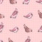 Seamless pretty pattern with stylized birds.