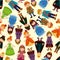 Seamless Prince and Princess pattern