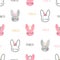 Seamless princess bunny pattern