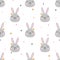 Seamless princess pattern with cute bunny.