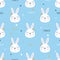 Seamless princess pattern with cute bunny