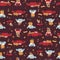 Seamless Pumpkins, Fall Leaves, Old Trucks, vintage, fabric textile, wallpapers, print, gift wrap.