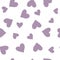 Seamless purple hearts on white background pattern vector illustration design. Great for wallpaper, bullet journal, scrap booking,