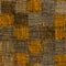 Seamless quilt checkered pattern with grunge striped square elements in beige,yellow,orange,grey colors