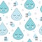 Seamless rain drop pattern vector illustration