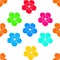 Seamless Rainbow Flower Illustrations