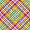 Seamless rainbow striped diagonal pattern with colorful dots