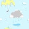 Seamless rainy day repeat pattern background