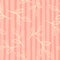 Seamless random nature pattern with doodle contoured leaves branches ornament. Pink striped background