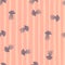 Seamless random pattern with light purple jellyfishes. Pink stripped background. Ocean design print