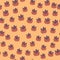 Seamless random pattern with little doodle persimmons ornament. Light orange background