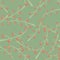 Seamless random pattern in pale tones with pink berries with branches. Light green background