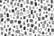 Seamless ransom pattern Collage style letters, numbers cut from newspapers and magazines. Vintage ABC collection. Black