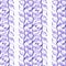 Seamless raster large illustration with blue and purple plants, based on rubber plant and liana shape, overlapping in rows. Floral