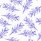 Seamless raster large illustration with blue and purple plants, based on rubber plant and liana shape, overlapping in rows. Floral