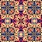 Seamless raster pattern in oriental style Flower psychedelic mosaic Pattern for wallpaper, backgrounds, decor for tapestries. Psyc