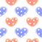 Seamless raster pattern. Watercolor background with hand drawn closeup hearts with dots.