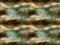 Seamless Rectangle Tile, 4 Combined Together for Visual Effect, Ethereal Curly Wavy Style, Main Colors Brown Blue Yellow, Unique