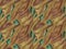 Seamless Rectangle Tile, 4 Combined Together for Visual Effect, Nature Wavy Style, Main Colors Brown Green, Earthly, Unique