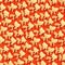 Seamless red background with goldfish gold fish.