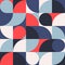 Seamless red-blue abstract geometric print. Vector multi colored illustration. Original geometric pattern.